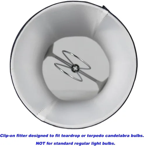 Vista 4 de Pantalla de lámpara de araña de seda sintética azul individual – forma de campana suave, ajuste de clip para bombillas de candelabro, 3.5 x 4.5 x