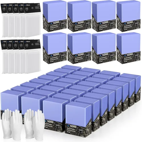 Vista 10 de 1000 fundas de plástico duro para tarjetas, protector de tarjetas de béisbol de 3 x 4 pulgadas, soporte para tarjetas comerciales de alta calidad