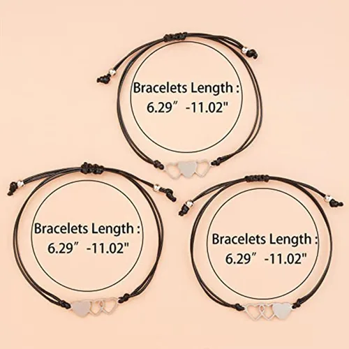 Vista 6 de Long tiantian 2 pulseras para mejores amigas, pulseras elásticas con cuentas de amistad, pulseras con dije de corazón, regalos de cumpleaños