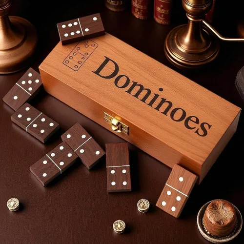 Vista 3 de Set de Dominós T one para Adultos con Caja de Madera (28 fichas) Dominós para Niños Juego de Fiesta Familiar Regalo