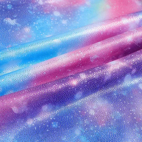 Vista 3 de Leotardos de gimnasia para niñas, mallas de baile para niñas pequeñas, ropa de baile atlética y brillante con diseño de sirena, unicornio