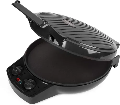 Vista 3 de Courant Máquina de pizza, olla para pizza de 12 pulgadas y máquina de calzone, con control de temporizador y temperatura, horno de pizza de 1440