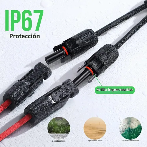 Vista 9 de Conectores solares de Bateria Power 30A en Y-Rama, cable adaptador paralelo de panel solar, conectores de cable de panel solar en par para panel