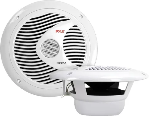 Vista 3 de Paquete de receptor de radio Bluetooth en el salpicadero DIN MP3 USB SD con carcasa estéreo marina blanca + 4 altavoces de audio impermeables