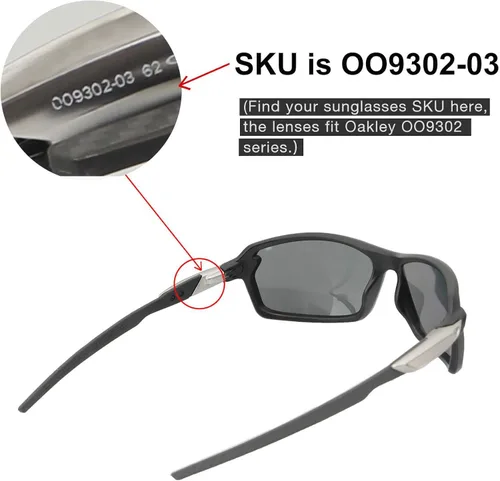 Vista 4 de Walleva Lentes de repuesto para gafas de sol Oakley Carbon Shift - Múltiples opciones disponibles (negro)