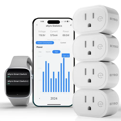 Vista 11 de Monitor de energía de enchufe inteligente Compatible con Alexa, Google Home Assistant, iPhone, Siri, Android, seguimiento de energía 15A 1800W,