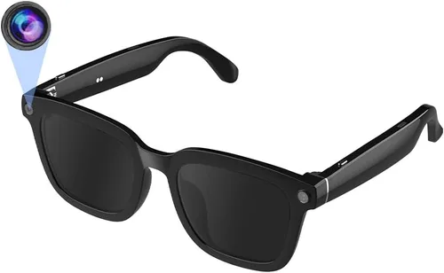 Vista 8 de Al Smart Glasses, cámara HD 1080p con funciones de música y llamadas, gafas inteligentes Ai con Bluetooth para grabación de video remota, control