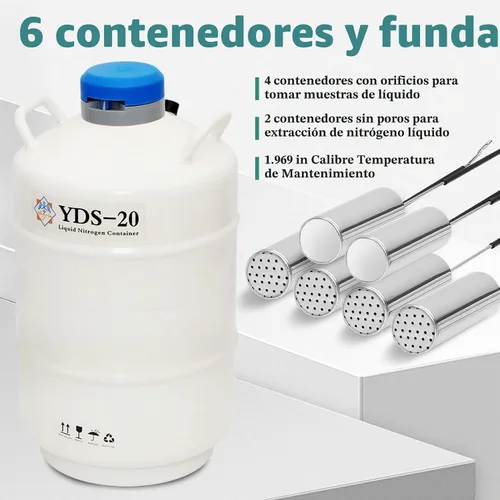 Vista 6 de Contenedor de Nitrógeno Líquido Criogénico de 20L (LN2) Contenedor Criogénico de Aleación de Aluminio Contenedor Criogénico Estático de Nitrógeno
