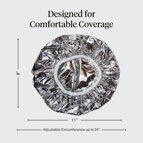 Vista 4 de Kitsch Gorro Térmico de Papel de Aluminio para Acondicionamiento Profundo - Gorro Reutilizable para Cabello para Coloración, Permanente