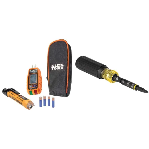 Vista 10 de Klein Tools Kit de prueba eléctrica con probador GFCI, detector de voltaje y destornillador de trinquete 11 en 1