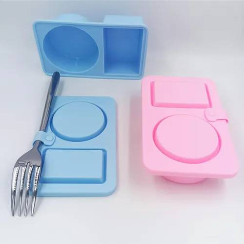 Vista 7 de LeLehome Recipientes de silicona reutilizables con tapas, paquete de 2 recipientes de almacenamiento de alimentos a prueba de fugas