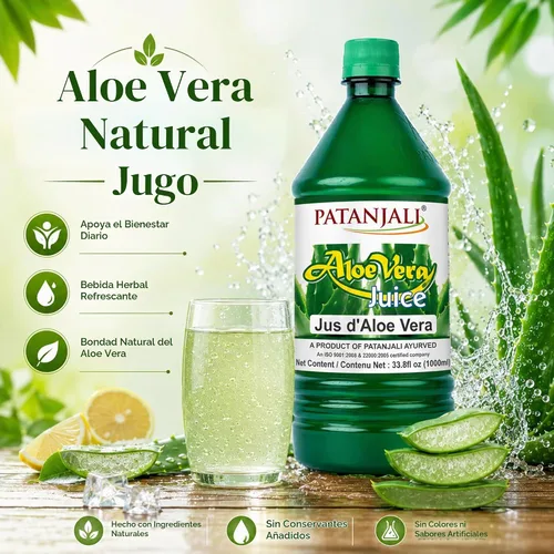 Vista 5 de Patanjali Jugo de Aloe Vera 1L / 33.81 fl oz