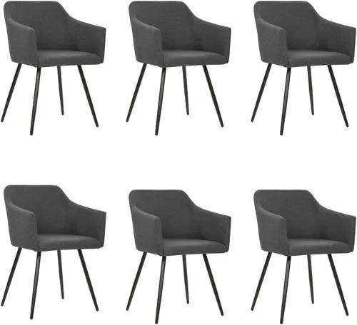 Vista 8 de Dining Chair Set of 2 Dark Grey Fabric, Modern Kitchen Dining Room Chairs with Metal Legs, Ergonomic Design for Home