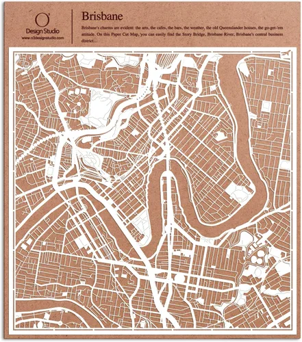 Vista 105 de O3 Design Studio Aberdeen - Mapa de papel cortado en papel blanco de 12 x 12 pulgadas