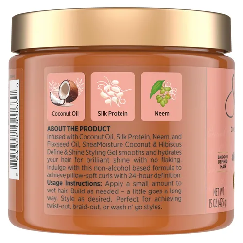 Vista 2 de Shea Moisture Gel de peinado Define & Shine Coconut & Hibiscus 15oz