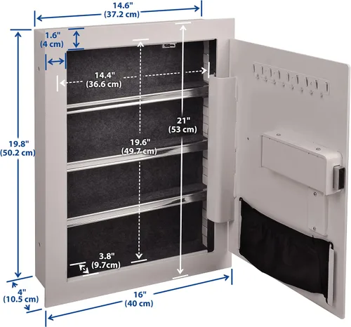 Vista 9 de Viking Security Safe VS-52SXW - Caja fuerte mecánica de pared oculta resistente con bloqueo simple en la pared pistola pistola caja fuerte blanco