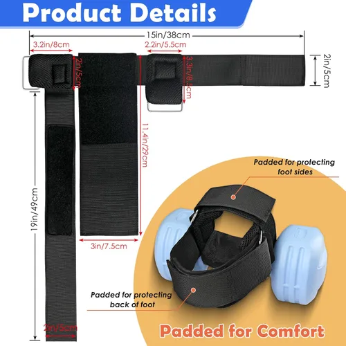 Vista 6 de Accesorio para el pie con mancuernas, correa ajustable para pesas de tobillo para entrenamientos de piernas, fortalece los flexores de cadera