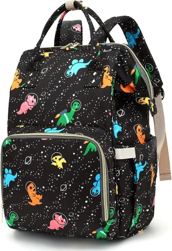 Vista 10 de Mochila para pañales de bebé con diseño de mariposa para niñas y niños, impermeable, grande, para mamá