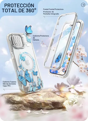 Vista 6 de i-Blason - Funda MagSafe para iPhone 15/14/13 (6.1 pulgadas), diseño de Mosca azul