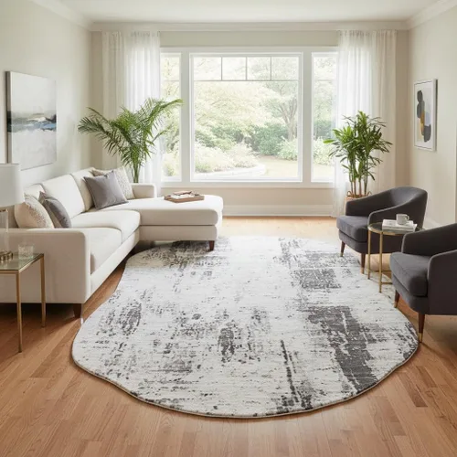 Vista 30 de Alfombra moderna con forma abstracta beige para sala de estar, dormitorio, comedor, contemporánea, lavable, de 2 x 3 pulgadas, decoración