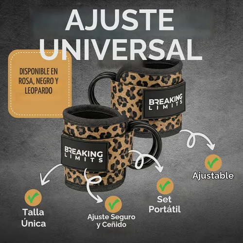 Vista 4 de BREAKING LIMITS Correas de tobillo para máquinas de cable para mujeres, juego de correas de tobillo para glúteos, accesorios de tobillo