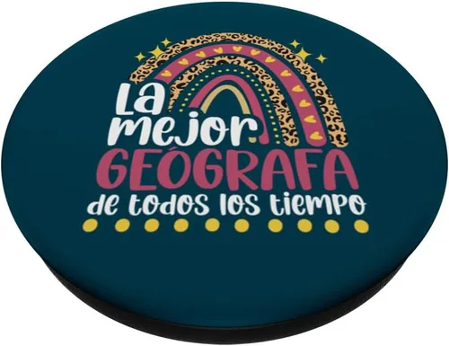 Vista 2 de La Mejor Geógrafa Divertido Mujer Geografia Regalo PopSockets Standard PopGrip