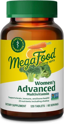 Vista 10 de MegaFood Multivitamínico avanzado para mujeres - Formulado por médicos con hierro, colina, vitamina D, vitamina C y zinc - Salud cerebral - Apoyo