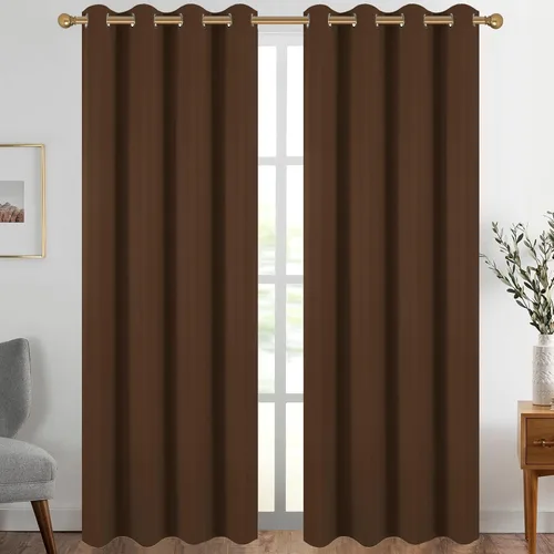 Vista 12 de Diraysid Cortinas opacas beige con ojales para dormitorio, con aislamiento térmico, cortinas de oscurecimiento de habitación, 38 x 54 pulgadas, 2