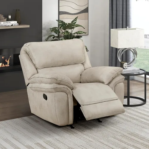 Vista 23 de Lexicon Sofá reclinable doble manual, sofá reclinable de pared de microfibra pulida para comodidad de la sala de estar, asientos de espuma sobre