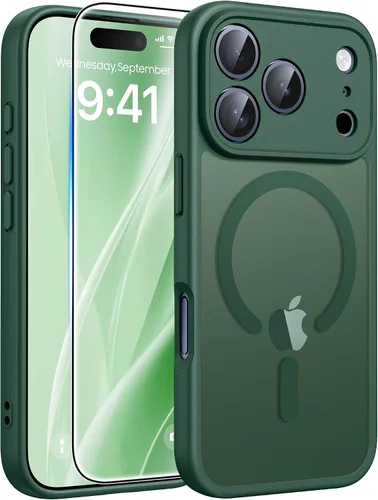 Vista 237 de FNTCASE - Funda para iPhone 16 Pro: magnética, mate, translúcida, de grado militar, protectora contra caídas, resistente, fina, duradera y a prueba