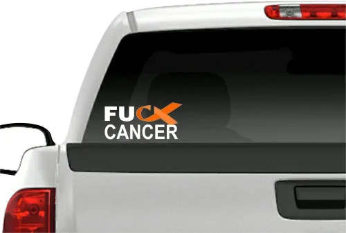 Vista 4 de FCK - 2 calcomanías de vinilo para vehículos con cáncer de colon de 8 pulgadas, color azul oscuro (azul oscuro (2 calcomanías))