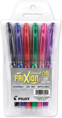 Vista 5 de Pilot FriXion, recarga para bolígrafo con tinta de gel, paquete de 3, Negro/Azul/Rojo