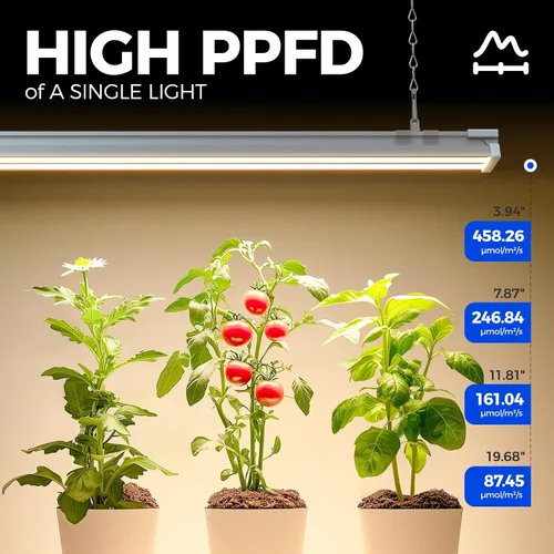 Vista 3 de Barrina TX-S60 Luz de crecimiento de 4 pies para plantas de interior, 240W (4 x 60W, equivalente a 1680W), alto PPFD, espectro completo con LEDs