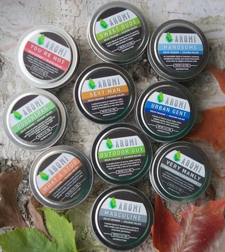 Vista 5 de Aromi Alpha Male Colonia sólida Fragancia fresca, afrutada, aroma a piña, gamuza y lavanda, regalo del día del padre, viajes, vegano, libre