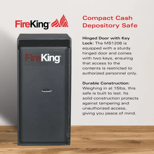 Vista 3 de FireKing Mini caja fuerte con cerradura de nariz única, caja de seguridad para el hogar, resistente al fuego, compacta segura para objetos de valor