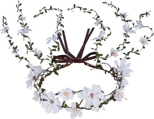 Vista 2 de Diadema de flores para mujeres - Corona floral de hadas para princesa, diadema floral para Renacimiento, feria renacentista, cosplay de boda