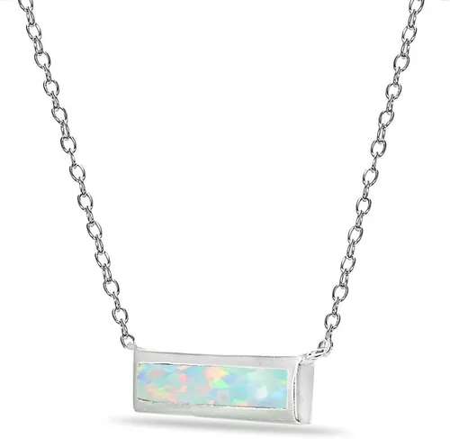 Vista 2 de Collar de plata de ley con incrustaciones de plata de ley con incrustaciones minimalistas y finas horizontales para mujer, opción de 3