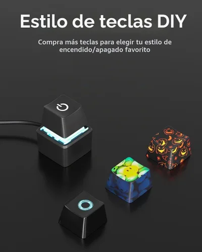 Vista 4 de Oddtone Botón de encendido para PC, interruptor de alimentación LED externo de escritorio encendido/apagado, 65 pulgadas, botón de inicio de PC