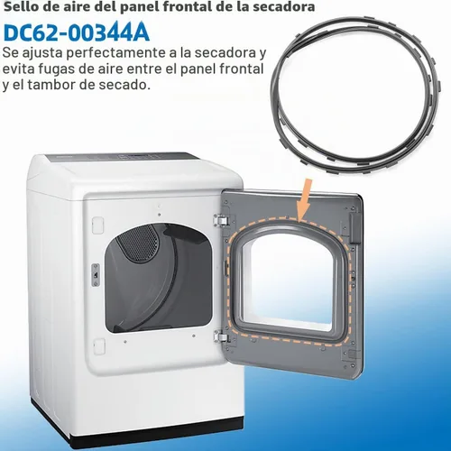 Vista 2 de DC62-00344A Secadora Panel frontal Junta de sello de aire Reemplazo para secador Samsung AP5916629, PS4276050, DV48H7400GW, DV400GWHDWR
