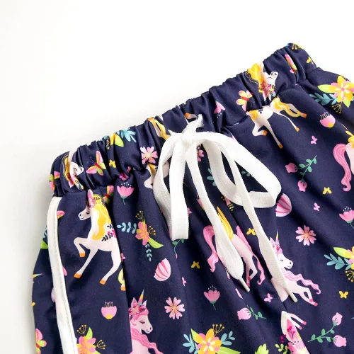 Vista 7 de ZukoCert Paquete de 5 pantalones cortos deportivos para niñas con cordón, pantalones cortos de delfín para niñas, pantalones cortos para correr