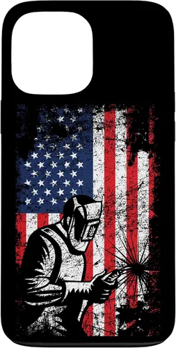 Vista 24 de Welder Gifts - Funda de soldadura patriótica con bandera estadounidense para iPhone 17