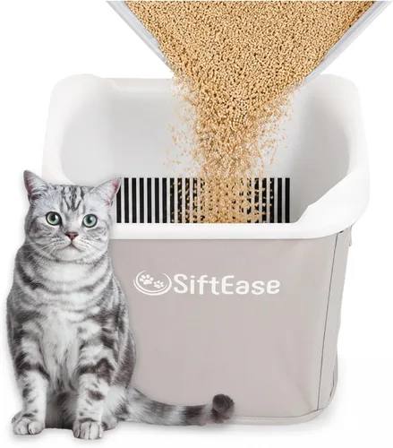 Vista 12 de Tamizador de Arena para Gatos - SiftEase Limpieza Rápida y Fácil sin Necesidad de Pala, Tamizador Grande con Contenedor para Arena Duradera