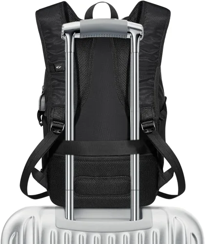 Vista 8 de Tzowla, mochila de viaje de negocios para computadora portátil de 15,6 a 17,3 pulgadas para mujeres, hombres y para regalar, A-Negro