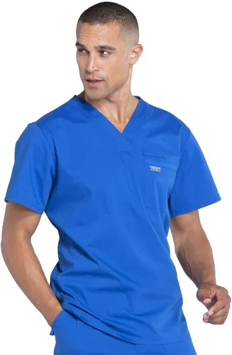Vista 5 de Cherokee Ropa quirúrgica para hombre, cuello en V, ropa de trabajo profesional suave elástico WW675