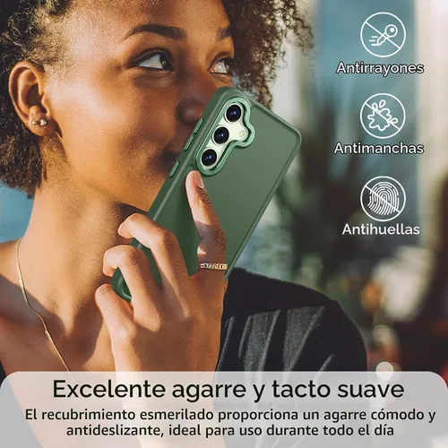 Vista 6 de Rayboen Funda para Samsung Galaxy S24 Plus, funda S25 Plus, Sensación de Piel Esmerilada Translúcida Parte Trasera de PC Duro Borde de Silicona