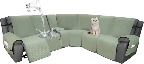Vista 49 de Fundas de terciopelo 10% impermeables para sofá modular reclinable en forma de L, 1 pieza, fundas acolchadas para sofá reclinable esquinero, juego