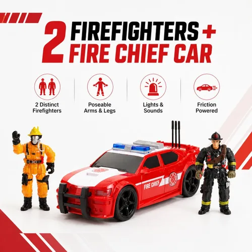 Vista 6 de CocoPuff - Juego de juguetes de rescate de incendios 1:20, 3 vehículos