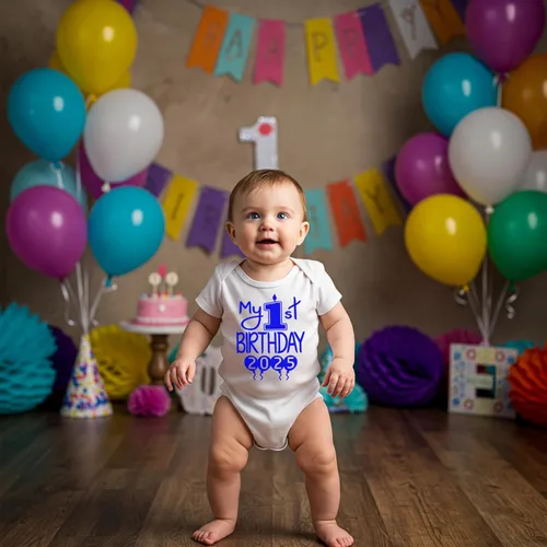Vista 13 de Reaxion Traje de cuerpo entero hecho a mano para bebé niño y niña, mi primer cumpleaños 2024