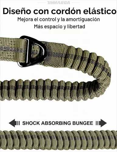 Vista 3 de TINMARDA Correa de perro resistente con 2 asas acolchadas y clip de metal avanzado fácil de usar, correas de perro de 4 a 6 pies que absorben golpes