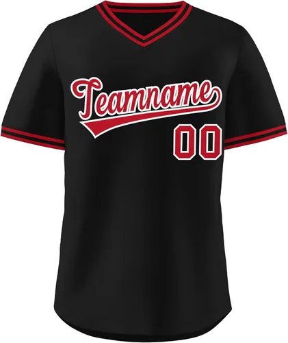 Vista 22 de KXK - Camiseta de béisbol personalizada con nombre y número cosidos, estilo Hip Hop, con cuello en V, atlética, para hombres, mujeres y jóvenes